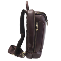 Leather Chest Bag for Men, Cowhide Crossbody with Large Capacity for 11" Tablet, Outdoor Sports Shoulder Bag
