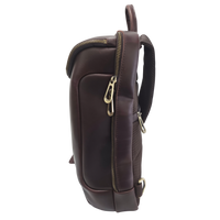 Leather Chest Bag for Men, Cowhide Crossbody with Large Capacity for 11" Tablet, Outdoor Sports Shoulder Bag