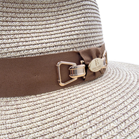 Summer Fedora Designed Wide Brim & Low Crown - Stone