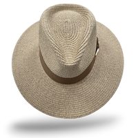 Summer Fedora Designed Wide Brim & Low Crown - Stone
