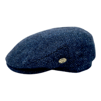 Gladwin Bond Harris Herringbone Wool Flat Cap