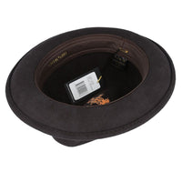 Crushable C-Crown Trilby Hat, Brown