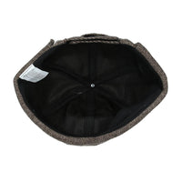 Maz Herringbone Docker Rolled Cuff Retro Fashion Brimless Hat
