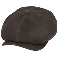 Premium Sheepskin Leather Gladwin Bond Hatters London Leather Newsboy Cap