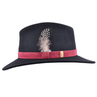 Crushable Wool Felt Fedora Hat With Feather Pin