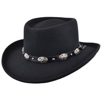 Premium Bullantic Maz Crushable Wool Felt Gambler Hat With Buckle Band