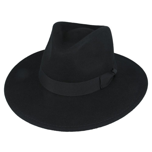 Wide Brim Wool Crushable Fedora Hat