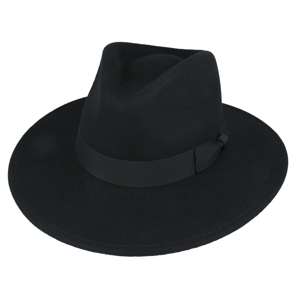 Bullantic Premium Maz Wide Brim Wool Crushable Fedora Hat