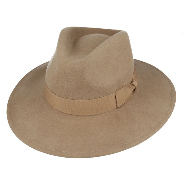 Wide Brim Wool Crushable Fedora Hat