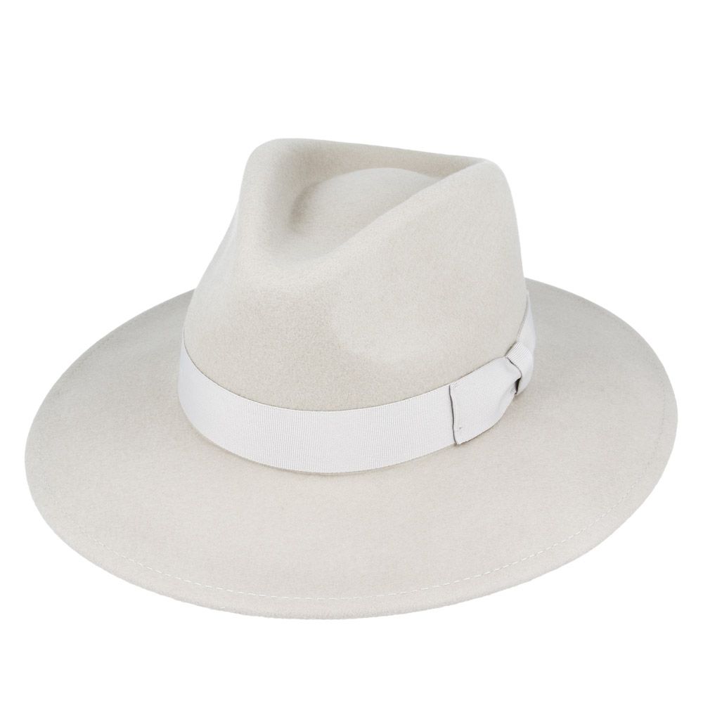 Wide Brim Wool Crushable Fedora Hat
