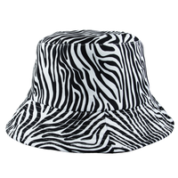 Maz Reversible Zebra Pattern Fisherman Bucket Hat
