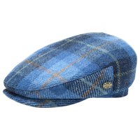 Light Blue Tartan Harris tweed Flat Cap