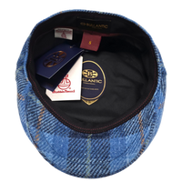 Light Blue Tartan Harris tweed Flat Cap