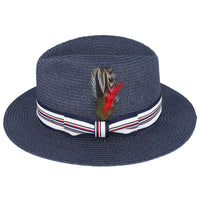 Summer Paper Straw Fedora Hat With Strip Band