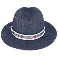 Summer Paper Straw Fedora Hat With Strip Band