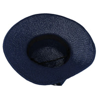 Maz Women's Vintage 1950s Paper Straw Wide Brim Floppy Hat With Matching Band