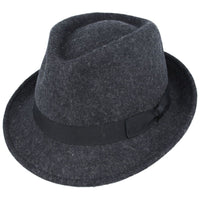 Maz Crushable Felt Trilby Hat, Mix Charcoal