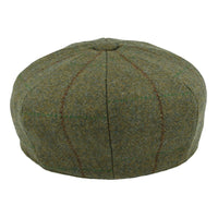 Maz Genuine Tweed Newsboy Cap With Durable Green & Red Stripes